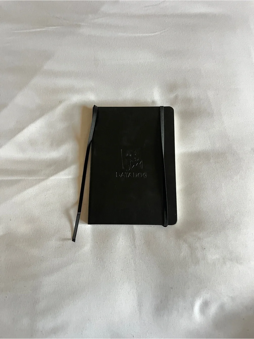 Paperage Black Hardcover Lined Datadog Journal Notebook Pocket Size 5.75x4 Elast